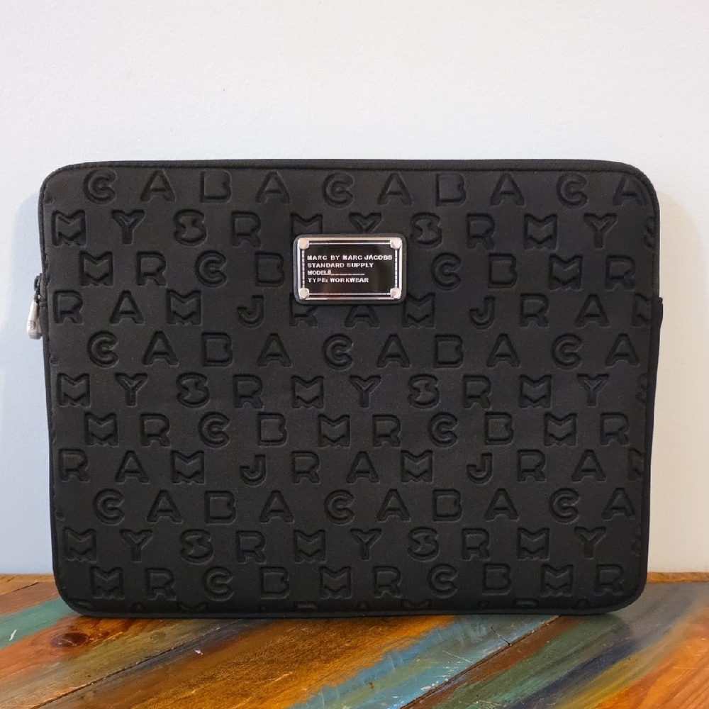 Marc Jacobs Embossed Black Laptop Bag